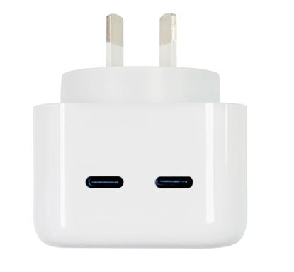 Picture of DYNAMIX 35W Dual Port USB-C/C PD Wall Charger/Power Adapter.