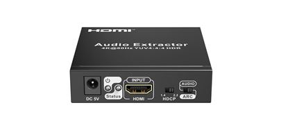 Picture of LENKENG HDMI Audio Extractor. 1x HDMI In. 1x HDMI Out. 3x Audio Out.