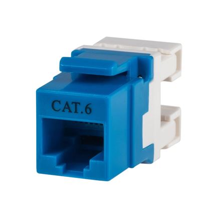 Picture of DYNAMIX Cat6 BLUE Keystone RJ45 Jack for 110 Face Plate. T568A/