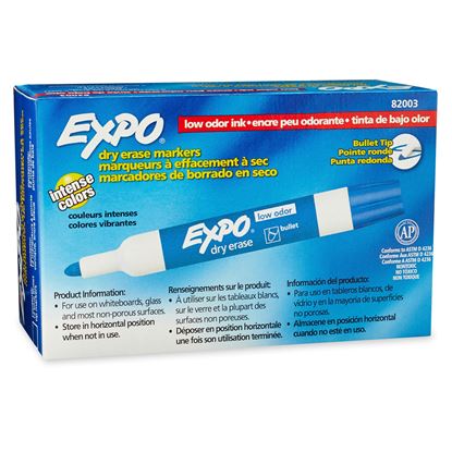Picture of EXPO Dry Erase Markers Bullet Marker 12-Pack. Blue Colour.