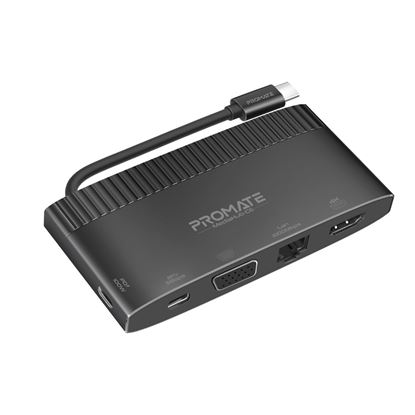 Picture of PROMATE 6-in-1 USB Multi Port Hub with USB-C Connector. Includes