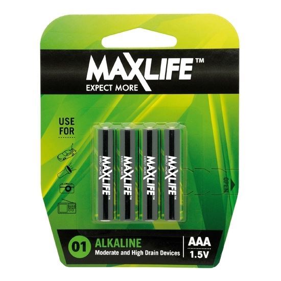 Picture of MAXLIFE AAA Alkaline Battery 4 Pack Long Lasting Alkaline Formula.