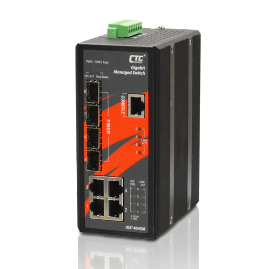 Picture of CTC UNION 4 Port Gigabit + 4x SFP Managed Switch. -40C+75C.