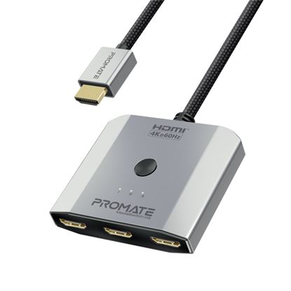 Picture of PROMATE 3-in-1 Triple HDMI Switch with 0.5m Cable. Supports 4K@60Hz.