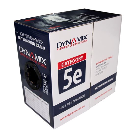 Picture of DYNAMIX 305m Cat5E UTP EXTERNAL Solid Cable, 24AWGx4P 100MHz,