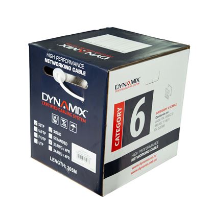 Picture of DYNAMIX 305m Cat6 SSTP White SOLID Shielded Cable Roll, 100MHz,