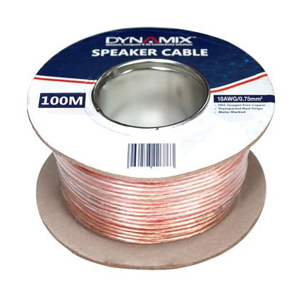 Picture of DYNAMIX 100m 18AWG PVC Speaker Cable. Bare Copper. Metre Marked.