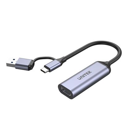 Picture of UNITEK HDMI to USB-C/A Adapter. Supports Resolution up to 4K@30Hz.