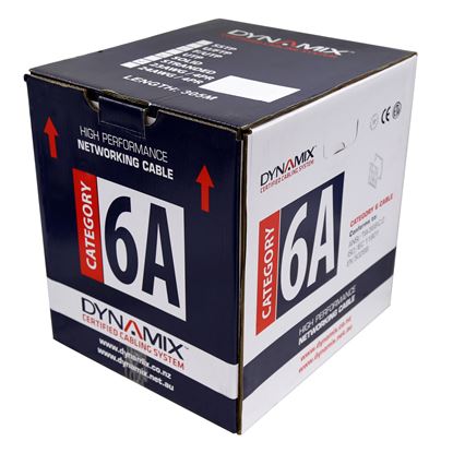 Picture of DYNAMIX 305m Cat6A White F/UTP Cable Roll 500MHz, 23AWGx4P