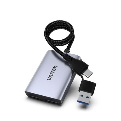 Picture of UNITEK HDMI Dual Port Adapter with 60cm Cable & USB-A&USB-C Connectors