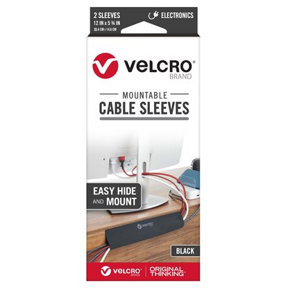 Picture of VELCRO Mountable Cable Sleeves. Mount Electrical Cords out of Sight