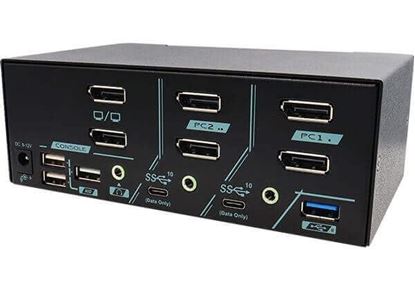 Picture of REXTRON 2 Ports Dual Monitor 8K DisplayPort 1.4 KVM Switch With