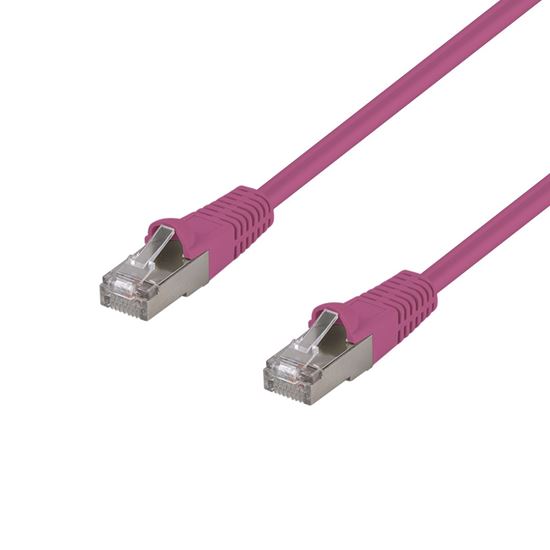 Picture of DYNAMIX 10m Cat6A S/FTP Pink Slimline Shielded 10G Patch Lead.