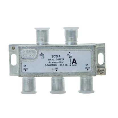 Picture of TRIAX RF 4-Way Splitter 5-2400MHz. All ports power pass - diode