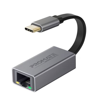 Picture of PROMATE High Speed USB-C to RJ45 Gigabit Ethernet Adapter. Compact