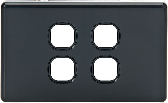 Picture of TRADESAVE Switch Plate ONLY. 4 Gang Accepts all Tradesave Mechanisms.