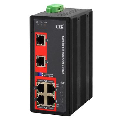 Picture of CTC UNION 6 Port Gigabit Unmanaged PoE Switch.  -10C~60C.