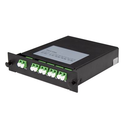 Picture of DYNAMIX PLC Fibre Optic 2:8 LC/APC Splitter Cassette Module.