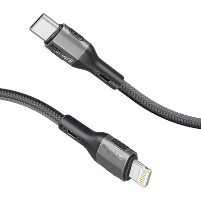 Picture of PROMATE 1.2m 27W PD USB-C to Lightning Tough-Built Cable.