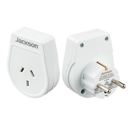 Picture of JACKSON Slim Outbound Travel Adaptor for use in Europe/Bali.