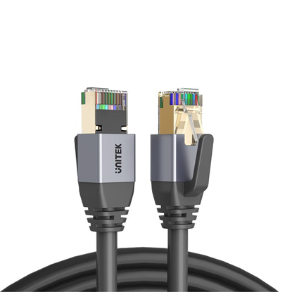 Picture of UNITEK 15M CAT8 Black SSTP 26AWG Ethernet Patch Lead in PVC Jacket.