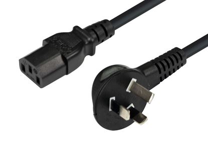 Picture of DYNAMIX 2M Flat Head 3Pin to C13 Female Connector 7.5A SAA Approved