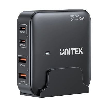 Picture of UNITEK 70W Desktop GaN Charging Station with 2x USB-C PD Ports & 2x