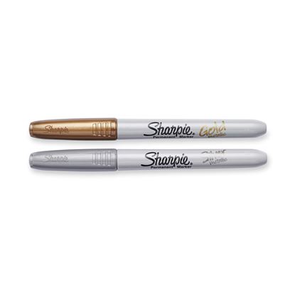 Picture of Sharpie Metallic Fine Point Perman Marker Gold and Silver. Pack of 2