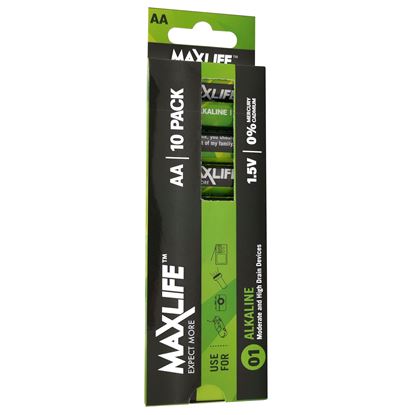 Picture of MAXLIFE AA  Alkaline Battery 10 Pack Long Lasting Alkaline Formula.