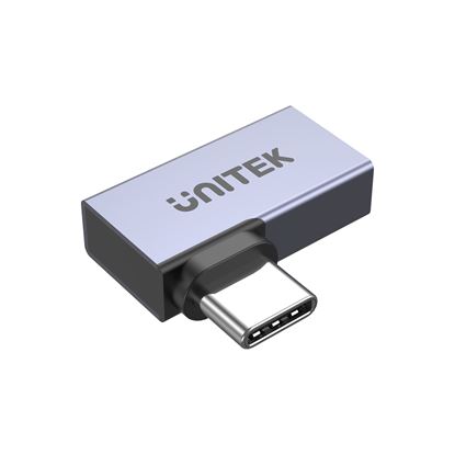 Picture of UNITEK USB-C 90 Degree Adapter. Type-C Male to Female.