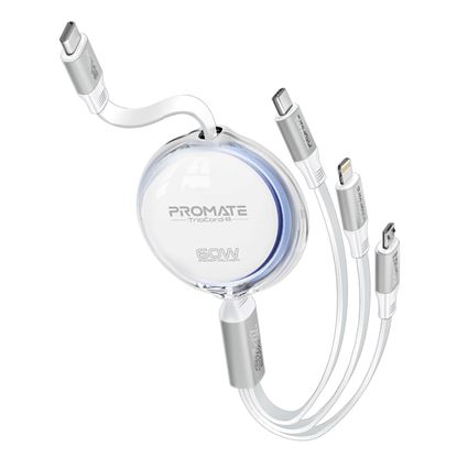 Picture of PROMATE 3-in-1 Ultra-Fast USB-C Retractable Multi-Connector Cable.