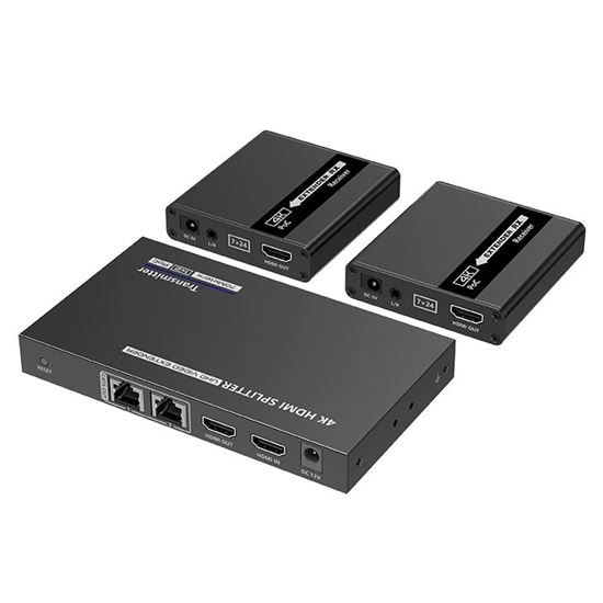 Picture of LENKENG 1-In-2-Out 4K@30Hz HDMI Extender. 1x HDMI in & 2x RJ45 out.