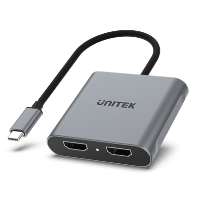 Picture of UNITEK USB-C to Dual HDMI Adapter. Supports Up to 4K@60Hz.