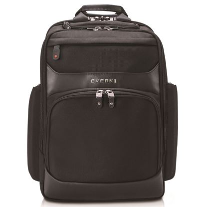 Picture of EVERKI Onyx Black Laptop Backpack Up to 15.6'. Travel Friendly,