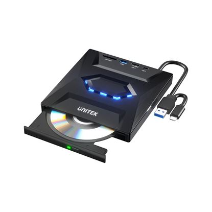 Picture of UNITEK 5-in-1 External Optical Drive with USB Hub.