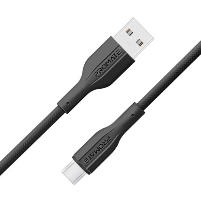 Picture of PROMATE 2M USB-A to USB-C Super Flexible Cable. Supports 2A