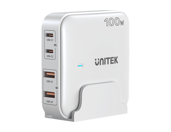 Picture of UNITEK 100W Desktop GaN Charging Station with 2x USB-C PD Ports & 2x