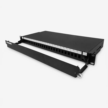 Picture of DYNAMIX 19' 1U Fibre Patch Panel Unloaded 24 Port LC Duplex . Metal