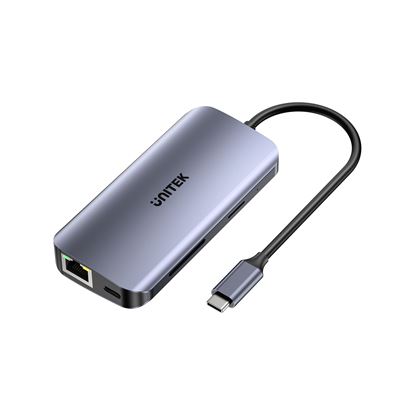 Picture of UNITEK 8-in-1 5Gbps USB Multi-port Hub with USB-C Connector.