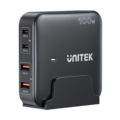 Picture of UNITEK 100W Desktop GaN Charging Station with 2x USB-C PD Ports & 2x