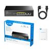 Picture of CUDY 6-Port Gigabit Unmanaged PoE+ 65W Desktop Switch in Metal Case.