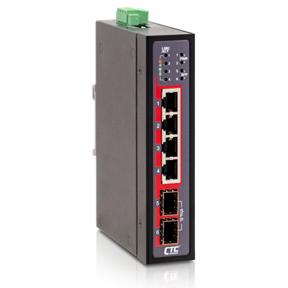 Picture of CTC UNION 4 Port Fast Ethernet Unmanaged Switch. -10 ~ 60°C. 4x