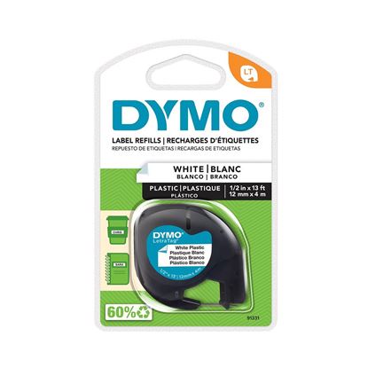 Picture of DYMO Genuine Pearl White Plast Tape for LetraTag Plastic Tape. 12mm x