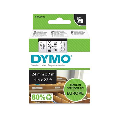 Picture of DYMO Genuine D1 Label Cassette Tape 24mm x 7M, Black on White