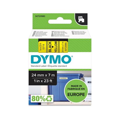 Picture of DYMO Genuine D1 Label Cassette Tape 24mm x 7M, Black on Yellow