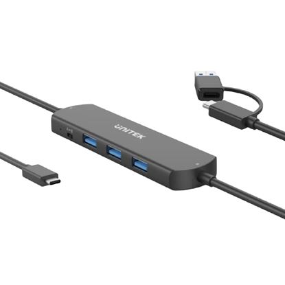 Picture of UNITEK USB 10Gbps KVM Hub. Data Intercopy. Share 3 USB-A Ports