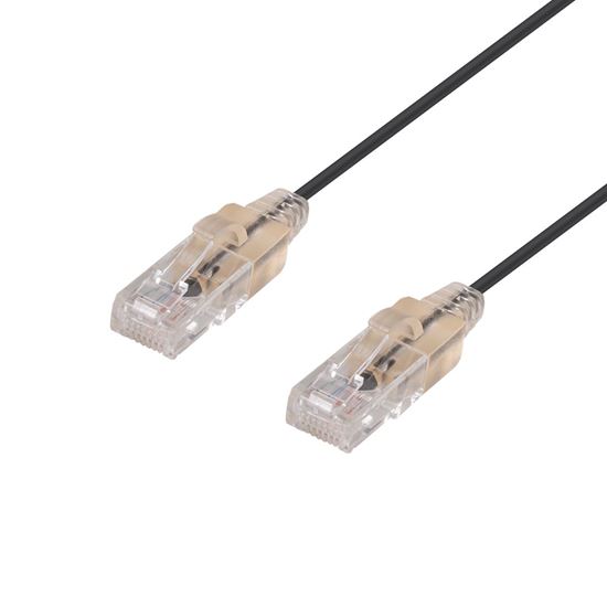 Picture of DYNAMIX 0.15m Cat6A 10G Black Ultra-Slim Component Level UTP