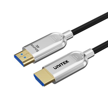 Picture of UNITEK 15m HDMI 4K Fibre Optic 2.0 Cable with 24K Gold-plated
