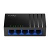 Picture of CUDY 5-Port Gigabit Unmanaged Desktop Switch in Plastic Case.