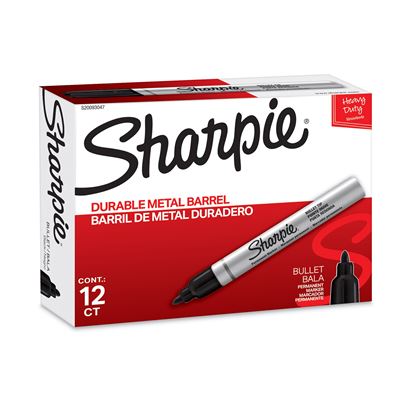 Picture of SHARPIE PRO Metal Aluminium Bullet Tip, Black colour (MOQ 12)